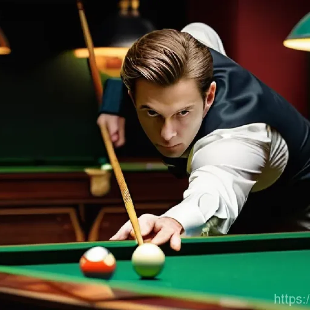 당구 스핀샷 연습법 - **Prompt 1: The Art of the Spin Shot**
"A highly focused male billiards player, mid-shot, demons...