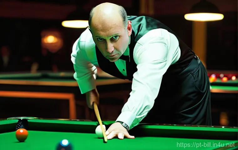 당구 심판 교육 - **Prompt 1: The Vigilant Referee**
    "A male billiards referee, mid-40s, with a serious and focuse...