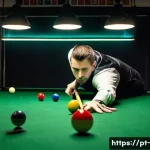 Home 22 당구 대회 규정 - A professional snooker tournament scene in a modern Brazilian billiard hall, showing two adult male ...