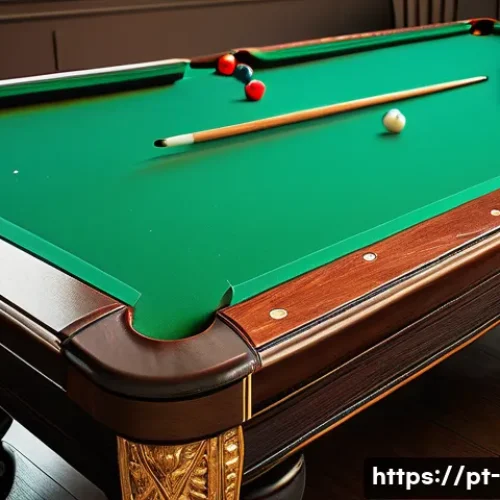 Home 32 당구 초보자 가이드 - A beginner's billiards setup in a well-lit, modern Brazilian billiard hall, featuring a lightweight ...